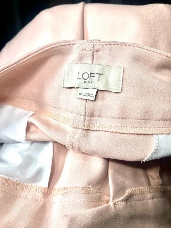 LOFT Blush Pink Straight-Leg Trousers - Picture 3 of 10